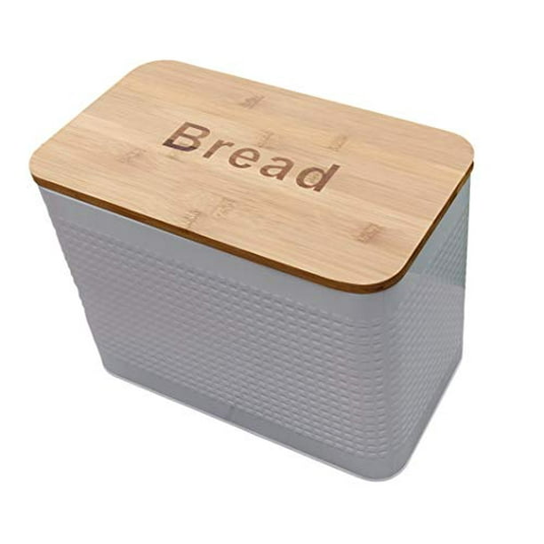 Bamboo lid bread box. Storage bin kitchen decor. Kitchen storage