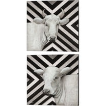 Great Art Now January Cow by Britt Hallowell 2 Piece Canvas Art Set Each 14W x 14H