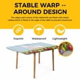 thumbnail image 4 of Easter Table Cloths for 4 Foot Rectangle Tables, Wooden Bunny Colorful Eggs Spring Floral Retro Art Patio Waterproof Elastic Fitted Tablecloths, Washable Rectangular Table Cover for Camping, 4 of 8