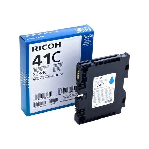 Ricoh 405762 Toner, 2200 Page-Yield, Cyan