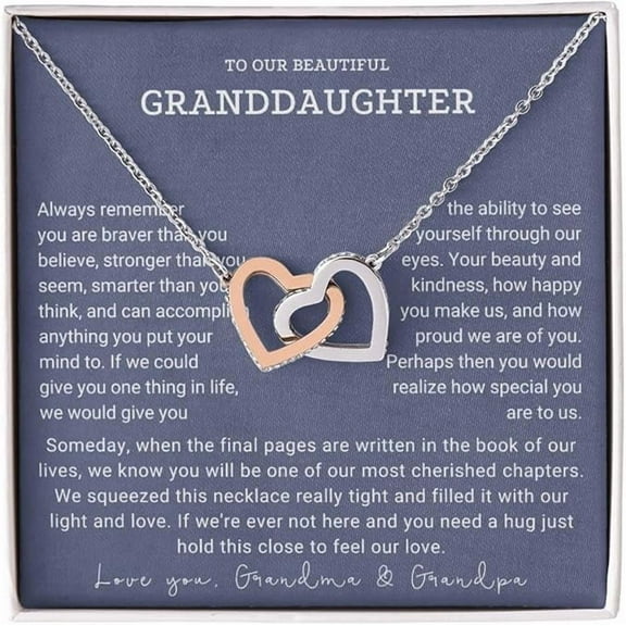To Our Granddaughter Necklace, Granddaughter Necklace From Grandparents, Granddaughter Gifts From Grandma And Grandpa, Graduation Gift Standard Box