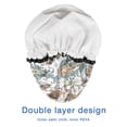 thumbnail image 4 of Shower Caps,White Pioneer Flower and Paisley Pattern Waterproof Shower Cap for Women 4 Pieces,Double Reusable Hair Cover for Shower PEVA Elastic Stretch Hem, 4 of 7