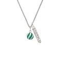 thumbnail image 2 of Delight Jewelry Silvertone 3-D Green Striped Ornament Silvertone Sisters Best Friends Forever Bar Charm Necklace, 23", 2 of 4