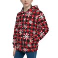 thumbnail image 2 of Pofeuu Buffalo Plaid Snowflakes Print Teenage Zipper Hoodie Sweatshirts Hooded Casual Jackets With Pocket For Boys Girls-Medium, 2 of 6