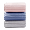 thumbnail image 2 of Coral Velvet Face Towel Set Highly Absorbent Quick Dry Soft Striped Washcloth for Bathroom Gym Travel 3 Pack, 13.77 X 29.52 Inch, 2 of 6