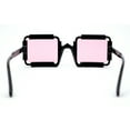 thumbnail image 4 of Runway Razor Blade Shape Plastic Narrow Rectangle Sunglasses Black Pink, 4 of 4