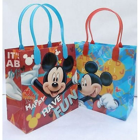 12PCS Disney Mickey Mouse Goodie Party Favor Gift Birthday Loot Reusable Bags