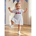 thumbnail image 3 of BemeyourBBs Kids Toddler Baby Girl 4th of July Dress Independence Day Outfit Patriotic Baby Girl Summer Clothes Short Sleeve Doll Collar Star Embroidery Casual Dress, 3 of 9
