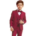 thumbnail image 2 of Yumcute  Boy Suits 5 Piece Slim Fit Suit for Kids Toddler Formal Set Wedding Ring Bearer Outfit 3T, 2 of 9