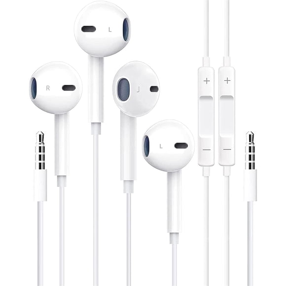 Auriculares AVIWIS con certificación Apple MFi con micrófono, paquete de 2
