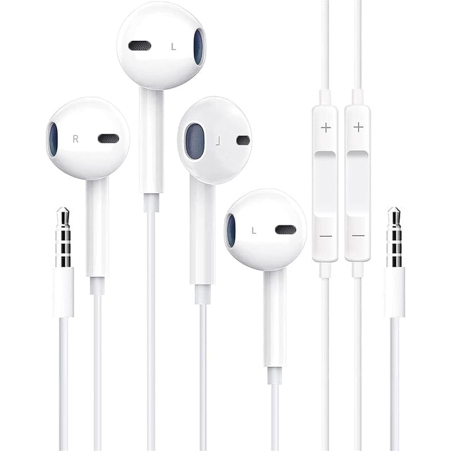 Auriculares AVIWIS con certificación Apple MFi con micrófono, paquete de 2