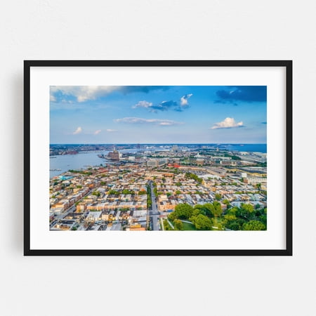 Over Riverside - Baltimore Maryland Photography Black Framed Wall Art Print 24 x 36 inches