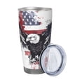 thumbnail image 2 of Susaid American Flag Eagle Art Print 20oz Car Cup,Insulated Coffee Cup Fully Spill Proof Travel Coffee Mug, Stainless Steel Tumbler for Work Home Outdoor Car-Without Straw, 2 of 8