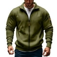 thumbnail image 2 of PNTUTB Men's Solid Color Long Sleeved Stand-up Collar Zipper Fleece Thick Pocket Jacket, 2 of 5