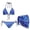 Blue Scale, variant on 3Pieces Women’s Halter Bikini Set Color Block Print Swimsuit and Sarong Beach Cover Up Skirt for Women Sexy Swimwear for Summer Beach