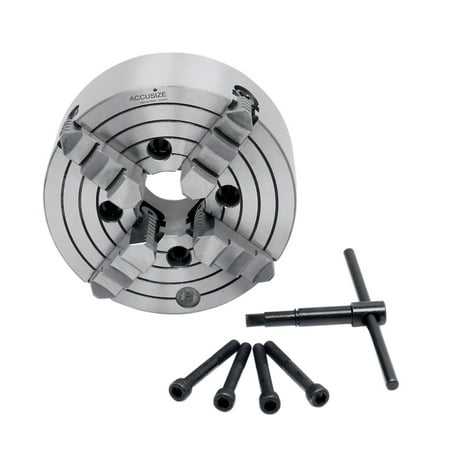 

Accusize 8 4-Jaw Independent Lathe Chucks Plain Back Semi-Steel Body Including 1 Set Of Reversible Jaws 0557-0008