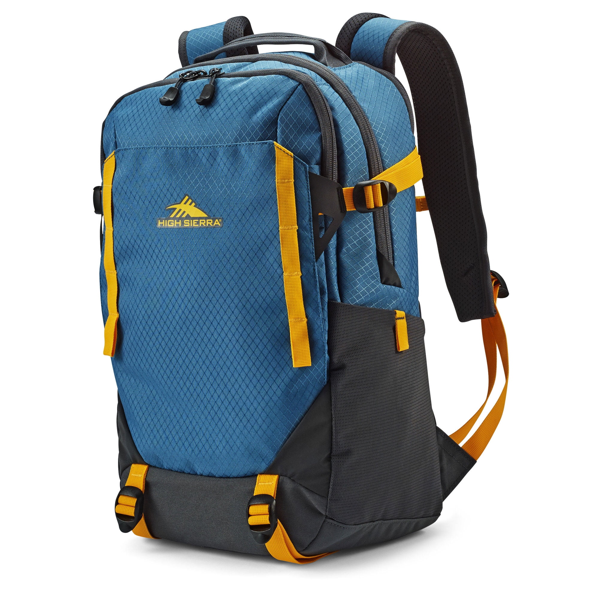 High Sierra Takeover Backpack with Laptop Pocket and Tablet Sleeve, Blue/Yellow