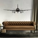 thumbnail image 4 of Wosthever Avión negro decoración avión vinilo pared pegatina calcomanía arte dormitorio avión Artesanía negro 100*32cm Wosthever JJ16376-02, 4 of 6