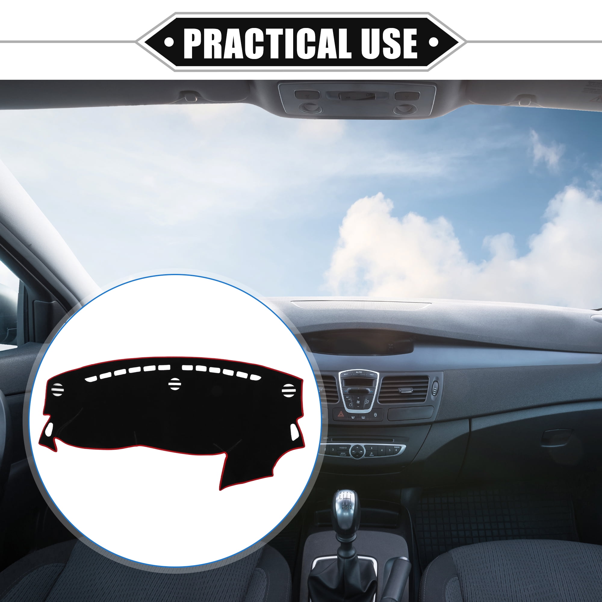 Unique Bargains Nonslip Protector Dashboard Cover for Dodge Dart 2013-2016 Red