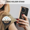 thumbnail image 6 of Electroplated Magnetic Ring Holder Case for iPhone 15 Pro, 360 Degree with Rotation Metal Anti-Drop Finger Ring Holder Magnet Car Holder Soft Slim Silicone Shockproof Cover - Black, 6 of 18