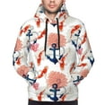 thumbnail image 4 of KLL Koi Fish And Corals Print Mens Hoodie Long Sleeve Casual Pullover Hooded Sweatshirt Fashion Drawstring Hoodies with Pocket-XX-Large, 4 of 6