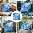 thumbnail image 6 of Abstract Marble Texture Throw Pillow Cover Gold Blue Gradient Art Cotton Linen Cushion Cover Throw Pillow Case with Invisible Zipper for Couch Sofa Bed Chair Car 26x26 Inch, 6 of 9