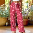 thumbnail image 5 of Yertdoel Pajama Pants Women Unisex Fashion Printed Elastic Waist Wide Leg Casual Sleep Pants Drawstring Comfy Lounge Bottoms with Pockets, 5 of 7