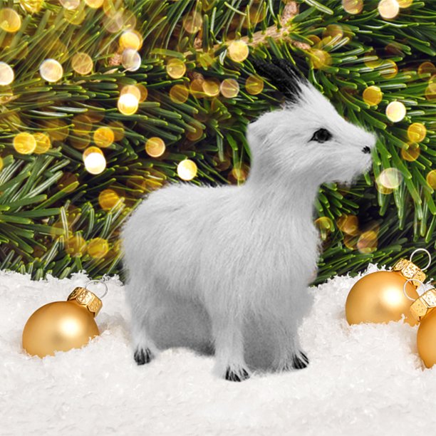 Cabra realista modelo árbol de Navidad colgante decorativo esculturas de cabra mejores regalos