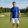 thumbnail image 7 of Hearthz Golf Polo Shirts for Men Blue Quick Dry Men Shirts Short Sleeve Moisture Wicking Athletic Workout Mens Golf Polos, 7 of 7