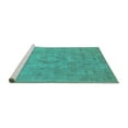 thumbnail image 2 of Ahgly Company Machine Washable Indoor Rectangle Oriental Turquoise Blue Industrial Area Rugs, 6' x 9', 2 of 4