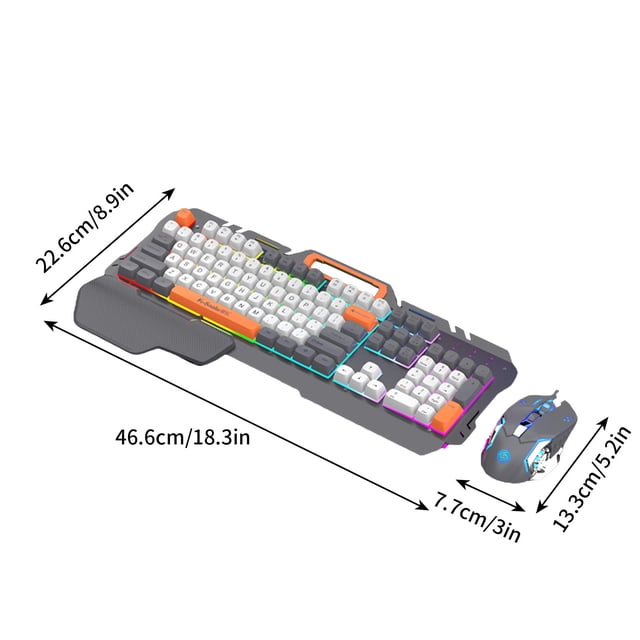 Mouse for Laptop,Wired Gaming Keyboard Metal Panel Fashion Color Blocking Cap Computer Laptop Keyboard and Mouse,Mouse and Keyboard,Keyboard and Mouse Gaming,Gaming Mouse and Keyboard