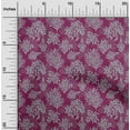 thumbnail image 2 of oneOone Cotton Cambric Dark Magenta Fabric Boho Decorative Leaf Sewing Material Print Fabric By The Yard 42 Inch Wide, 2 of 4