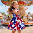 thumbnail image 4 of KPOPLK Girls Dress Toddler Kids 4th of July Dress Flutter Sleeve Summer Dresses Casual Sundress Clothes(4-5 Years,White), 4 of 5