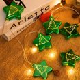 thumbnail image 2 of 1 Uds. LED chapado en Navidad forma de pentagrama verde patrón de árbol de Navidad luces decorativas cadena luces de ambiente de fiesta de Navidad BRILLAR Rojo Verde, 2 of 5