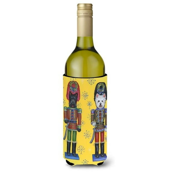 24 oz Scottie & Westie Christmas Nutcrackers Wine Bottle Hugger