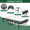 thumbnail image 6 of Folding Guest Bed with Memory Foam Mattress, Twin Size 75x38 Inch, Durable Steel Frame with 300lb Capacity, Portable Rollaway Bed for Adults, Space-Saving Foldable Design with Silent Wheels, 6 of 8