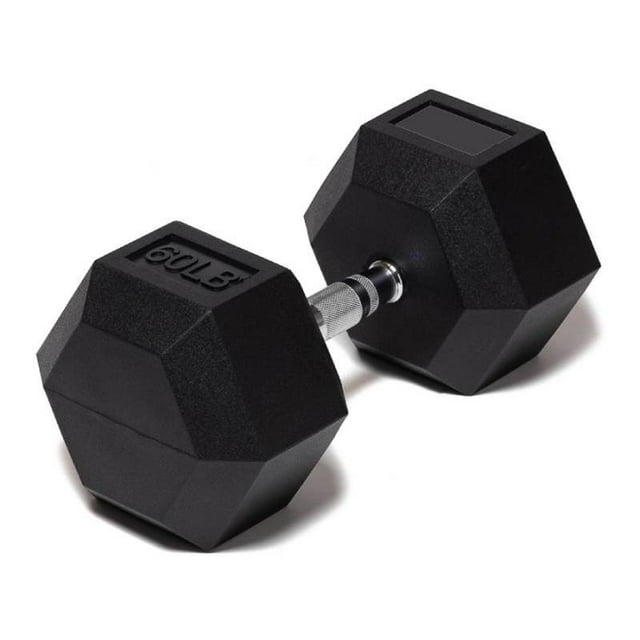 Mancuerna Hexagonal 60 Lb con Revestimiento en Goma MDFitness Pesa, Dumbbell MDFitness Hexagonal Recubierta