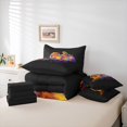 thumbnail image 6 of Manfei Cute Little Birds 7pcs Queen Bedding,Lovely Capybara Bedding Comforter Set Queen,Black,Black Reversible, 6 of 7