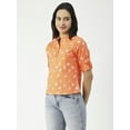 thumbnail image 3 of Moomaya Printed Cotton Top, Regular Fit Cotton Elbow Sleeve Casual Tunic Blouse, 3 of 8