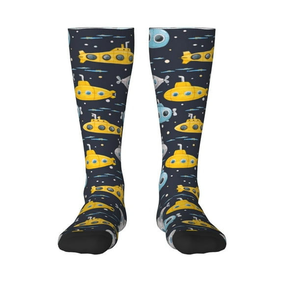 Honeii Watercolor Bathyscaphe Print Long Socks,Novelty Design Socks Gift for Men and Women,Crew Socks,Calf Socks
