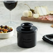 Butter Bell® Crock – Café Retro Midnight Black Ceramic Butter Holder with Lid, Keeper for Spreadable Butter