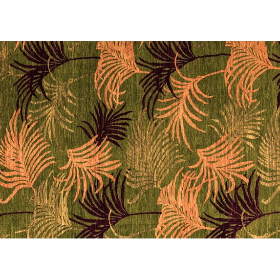 Ahgly Company Indoor Rectangle Abstract Orange Modern Area Rugs, 2' x 4'