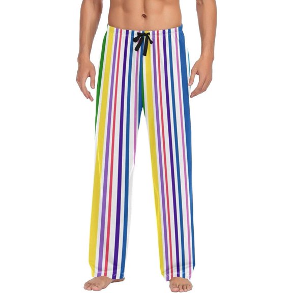 Mexican Serape Stripes Ghost Pajama Pants, Men's Lounge Pants Light with Drawstring and Pockets, Christmas New Year Birthday Father's Day Gifts, XX-Large