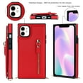 thumbnail image 5 of Allytechgroup PU Leather Wallet Case for iPhone 15 Pro, Flip Folding Case with RFID Blocking Card Slots Zipper Pocket Kickstand Detachable Handstrap Magnetic Shockproof Purse Case, Red, 5 of 8