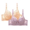 thumbnail image 2 of Levmjia Womens Bras Front Closure 2 Pack No Wire Comfort Wireless Plus Size 32-46B/C/D Multi Color Soft Nylon Spandex Lingerie for Everyday Wear, 2 of 3