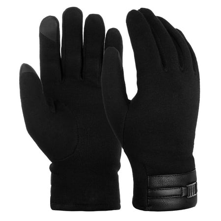 Vbiger Winter Warm Texting Gloves Cold Weather Casual Gloves for Men, Black, (Best Gloves For Chicago Winter)
