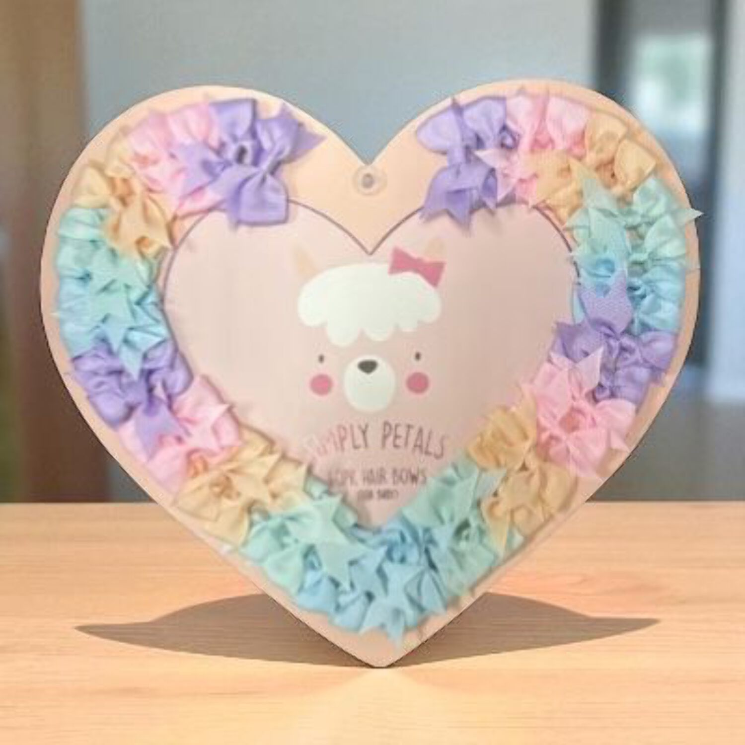 Simply Petals 40 Pack Heart Themed Hair Bow Set - Baby Bows for 0-12 Months, Colorful Clips for Infants, Girl, 40pcs