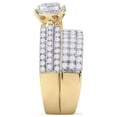 thumbnail image 2 of 14kt Yellow Gold His Hers Round Diamond Cluster Matching Wedding Set 2-5/8 Cttw, 2 of 3