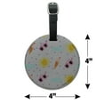 thumbnail image 6 of Sun Surf Ocean Beach Ice Cream Pattern Round Leather Luggage Card Suitcase Carry-On ID Tag, 6 of 8