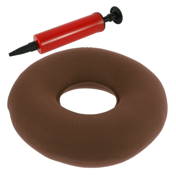 Inflatable Donut Ring Cushion with Pump & Travel Bag - Orthopaedic Pillow Seat for Coccyx,Haemorrhoids,Tailbone Pain,Prostate & Sores - for Home,Car,Office